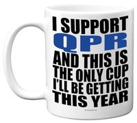 Funny Football Mug Gift for QPR Fans - Footy Only Cup - Joke Xmas Birthday Mugs Present Gifts for Son Dad Brother Uncle Colleague Friend Cousin, 11oz Ceramic Dishwasher Safe Coffee Tea Cup