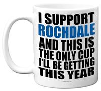 Funny Football Mug Gift for Rochdale Fans - Footy Only Cup - Joke Xmas Birthday Mugs Present Gifts for Son Dad Brother Uncle Colleague Friend Cousin, 11oz Ceramic Dishwasher Safe Coffee Tea Cup