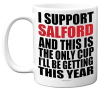 Funny Football Mug Gift for Salford Fans - Footy Only Cup - Joke Xmas Birthday Mugs Present Gifts for Son Dad Brother Uncle Colleague Friend Cousin, 11oz Ceramic Dishwasher Safe Coffee Tea Cup