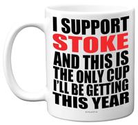 Funny Football Mug Gift for Stoke Fans - Footy Only Cup - Joke Xmas Birthday Mugs Present Gifts for Son Dad Brother Uncle Colleague Friend Cousin, 11oz Ceramic Dishwasher Safe Coffee Tea Cup