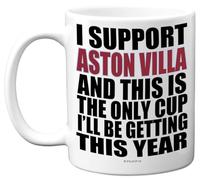 Funny Football Mug Gift for Villa Fans - Footy Only Cup - Joke Xmas Birthday Mugs Present Gifts for Son Dad Brother Uncle Colleague Friend Cousin, 11oz Ceramic Dishwasher Safe Coffee Tea Cup