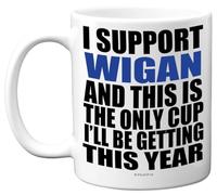 Stuff4 Funny Football Mug Gift for Wigan Fans - Footy Only Cup - Joke Xmas Birthday Mugs Present Gifts for Son Dad Brother Uncle Colleague Friend Cousin, 11oz Ceramic Dishwasher Safe Coffee Tea Cup