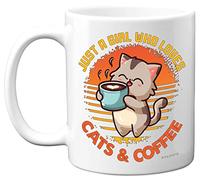 Funny Gifts for Women - Cats & Coffee Fun Birthday Mug Present from Husband Boyfriend Partner Friend, Birthday Mug Gifts, Christmas Day 11oz Ceramic Dishwasher Safe Coffee Cup