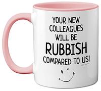 Stuff4 Funny Leaving Gifts for Colleagues, Women or Men - Your New Colleagues Will Be Rubbish - Funny Mug Leaving Presents for Colleagues, New Job Gifts, 11oz Ceramic Pink Premium Mugs