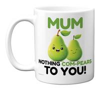 Stuff4 Funny Mum Mug, Cute Pear Fruit Motif with Com