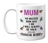 Stuff4 Funny Mum Mug - Humorous Financial Burden Slogan - Light-Hearted Gift for Mother - 11oz Ceramic Gloss Mug