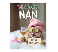 Stuff4 Funny Nan Birthday Poster Unframed, Relaxing Bath Cat