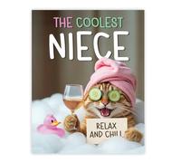 Stuff4 Funny Niece Birthday Poster Unframed, Relaxing Bath Cat