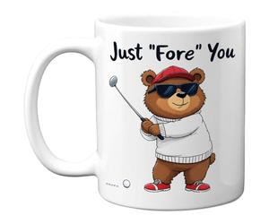Stuff4 Golf Bear Mug - Just Fore You Cartoon Design - Fun Gift for Golf Lovers - 11oz Ceramic Gloss Mug