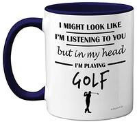 Stuff4 Golf Gifts for Men - Funny Golf Presents for Men, Gifts for Golfers Men, Golf Presents, Golf Lover Gift Ideas, 11oz Ceramic Navy Blue Handle Premium Mugs (MUG-ST10-WNB-INMYHEAD-GOLF-FBA)
