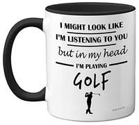 Golf Gifts for Men - in My Head I'm Playing Golf Mug - Funny Golf Presents for Men, Gifts for Golfers Men, Golf Presents, Golf Lover Gift Ideas, 11oz Ceramic Black Handle Premium Mugs - by Stuff4
