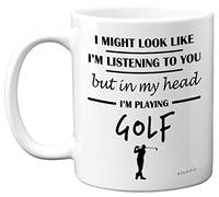 Golf Gifts for Men - in My Head I'm Playing Golf Mug - Funny Golf Presents for Men, Gifts for Golfers Men, Golf Presents, Golf Lover Gift Ideas, 11oz Ceramic Dishwasher Safe Premium Mugs - by Stuff4