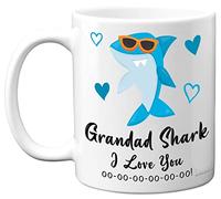 Stuff4 Grandad Shark Birthday Mug - Gift from Granddaughter Grandson, Happy Birthday from Toddler Grandchild, Christmas Tea Coffee 11oz Ceramic Dishwasher Safe Cup
