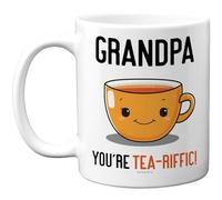 Stuff4 Grandpa Mug - Cheery Tea Cup Motif with You're Tea - Riffic Slogan - Fun Gift for Tea - Loving Grandad - 11oz Ceramic Gloss Mug