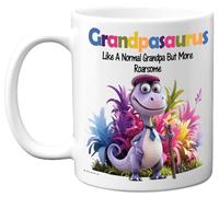 Stuff4 Grandpa Gifts - Roarsome Grandpasaurus Mug - Happy Birthday Gifts for Grandpa from Grandson Granddaughter, Dinosaur Father's Day Presents, 11oz Ceramic Dishwasher Safe Premium Mugs