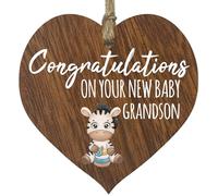 Stuff4 Plaque, Grandson (Dark Wood), 11CM x 11CM