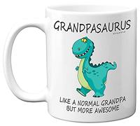 Stuff4 Grandpasaurus Mug - Grandpa Fathers Day Mug Gifts, Birthday, Christmas Dinosaur Gifts, 11oz Ceramic Dishwasher Safe Coffe Cup, Grandpa from Grandchildren, Cute Funny
