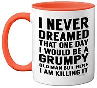 Stuff4 Grumpy Old Man Mug, Grandad Gifts, Dad, Father’s Day or Christmas Novelty Mug, Funny Gifts, Perfect Birthday Present, Funny for Men, 11oz Orange Ceramic Dishwasher Safe
