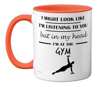 Stuff4 Gym Gifts - in My Head Mug - Funny Gift for Gym Lover Men Women - 11oz Premium Ceramic Dishwasher Safe Orange Handle Mugs Novelty Cup