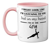 Stuff4 Gym, in My Head Mug Pink Handle