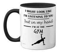 Stuff4 Gym Gifts - in My Head Mug - Funny Gift for Gym Lover Men Women - 11oz Premium Ceramic Dishwasher Safe Black Handle Mugs Novelty Cup
