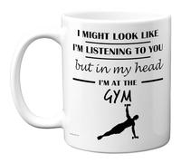 Stuff4 Gym Gifts - in My Head Mug - Funny Gift for Gym Lover Men Women - 11oz Premium Ceramic Dishwasher Safe White Handle Mugs Novelty Cup