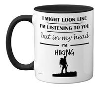 Stuff4 Hiking Gifts - in My Head Mug - Funny Gift for Hiking Lover Men Women - 11oz Premium Ceramic Dishwasher Safe Black Handle Mugs Novelty Cup