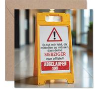 Stuff4 Humorous 80th Birthday Card for Boyfriend or Girlfriend - Funny Warning Sign - Square Greeting Card with Envelope Blank Inside - Premium Quality 145mm x 145mm