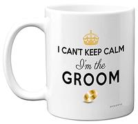 Groom to Be Gifts - I Can't Keep Calm I'm The Groom Mug - Groom Gifts, Stag Do Party Coffee Cup, Funny Wedding Gifts for Bride and Groom, 11oz Ceramic Dishwasher Microwave Safe Mugs - Made in UK