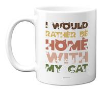 Stuff4 I Would Rather Be Home with My Cat Mug, Playful Gift for Cat Lovers