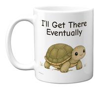 Stuff4 I'll Get There Eventually Mug, Cute Cartoon Tortoise Design