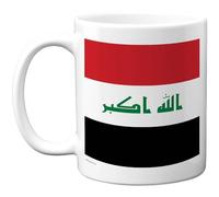 Stuff4 Iraq Mug - Bold Patriotic Flag Design - National Pride with Arabic Script - 11oz Ceramic Gloss Mug