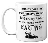 Stuff4 Karting Gifts - in My Head I'm Thinking About Karting - Funny Gifts Men Women, Go Kart Motorsport Mug, Racing 11oz Ceramic Dishwasher Safe Premium Mugs Novelty Cup