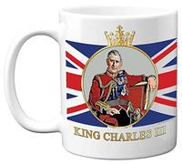 Stuff4 King Charles III Commemorative Mug - King Charles III Union Jack Keepsake - Royal Commemorative Gifts, Memorabilia Souvenirs, Royal Mugs for Him Her, 11oz Ceramic White Premium