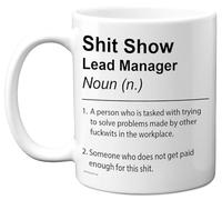 Lead Manager Mug - Sh*t Show - Novelty Gifts for Lead Manager from Colleague Friend, Rude Joke Presents, 11oz Ceramic Dishwasher Safe Premium Gift Mugs