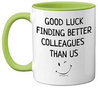 Stuff4 Leaving Gifts for Colleagues Women Men, Good Luck Finding Better Colleagues Than Us Coffee Mug Cup, 11oz Green Handle Ceramic Mugs Dishwasher Safe, New Job Gifts, Good Luck Leaving Presents