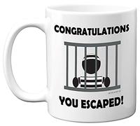 Stuff4 Leaving Gifts for Men or Women - Congratulations You Escaped Retirement Mug - 11oz Ceramic Dishwasher Safe Mugs Leaving Presents for Colleagues, Funny Gifts Men Women, New Job