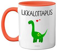 Stuff4 Lesbian Gifts for Girlfriend - Lickalottapus Dinosaur Mug - Anniversary Mug Birthday Gift for Her, Valentines LGBT Gay Lesbian Gifts for Adults 11oz Ceramic Orange Premium Mugs