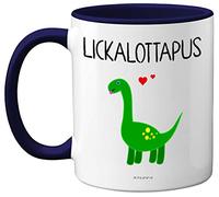 Stuff4 Lesbian Gifts for Girlfriend - Lickalottapus Dinosaur Mug - Anniversary Mug Birthday Gift for Her, Valentines LGBT Gay Lesbian Gifts Adults 11oz Ceramic Navy Blue Premium
