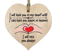 Stuff4 Light Wooden Heart Sign Plaque - Hold You In My Heart - Hanging Wood Signs Plaques, Thoughtful Sympathy Gifts, Best Memorial Gifts for Lost Loved Ones, Presents for Memorial, In Memory Gifts