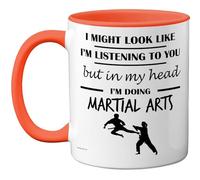 Stuff4 Martial Arts Gifts - in My Head Mug - Funny Gift for Martial Arts Lover Men Women - 11oz Premium Ceramic Dishwasher Safe Orange Handle Mugs Novelty Cup