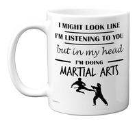 Stuff4 Martial Arts Gifts - in My Head Mug - Funny Gift for Martial Arts Lover Men Women - 11oz Premium Ceramic Dishwasher Safe White Handle Mugs Novelty Cup