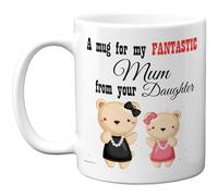 Stuff4 Mothers Day Mug, Cute Bears Family Design in Black Pink & White