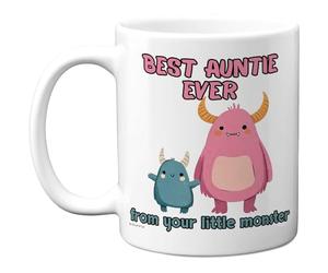 Stuff4 Mother's Day Mug for Auntie, Cute Monsters Design in Pink and Blue