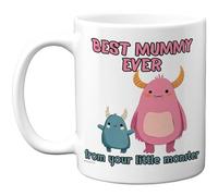 Stuff4 Mother's Day Mug for Mummy, Cute Monsters Design in Pink and Blue