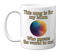 Stuff4 Mothers Day Mug - World Globe Motif for Mum - Loving Message in Blue and Orange - 11oz Ceramic Gloss Mug
