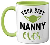 Nanny Mothers Day Gifts - Yoda Best - Best Nanny Mugs, Happy Mothers Day Nanny Mug, Special Christmas Nan Gifts from Grandchildren, Funny Xmas Tea Coffee Cup Cups, 11oz Ceramic Dishwasher Safe Mugs