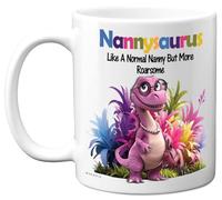 Stuff4 Nanny Gifts - Roarsome Nannysaurus Mug - Happy Birthday Gifts for Nanny from Grandson Granddaughter, Dinosaur Mother's Day Presents, 11oz Ceramic Dishwasher Safe Premium Mugs