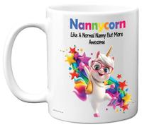 Stuff4 Nanny Gifts - Nannycorn Mug - Happy Birthday Gifts for Nanny from Grandson Granddaughter, Unicorn Mother's Day Presents, 11oz Ceramic Dishwasher Safe Premium Mugs