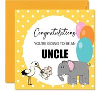Stuff4 New Baby Card Unisex, Baby Announcement Uncle, Congrats Baby Cards Newborn, Well Done Congrats New Baby Cards, Welcome To The World Home Gifts, 145mm x 145mm Baby Greeting Cards for Uncle
